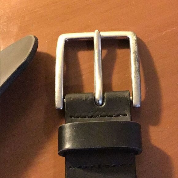 Mens Eddie Bauer Belt, Black Leather, 46 - Picture 6 of 7